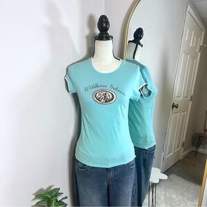 Hyp Blue Y2K Wild horse Saloon Graphic Micro Sleeve T Shirt